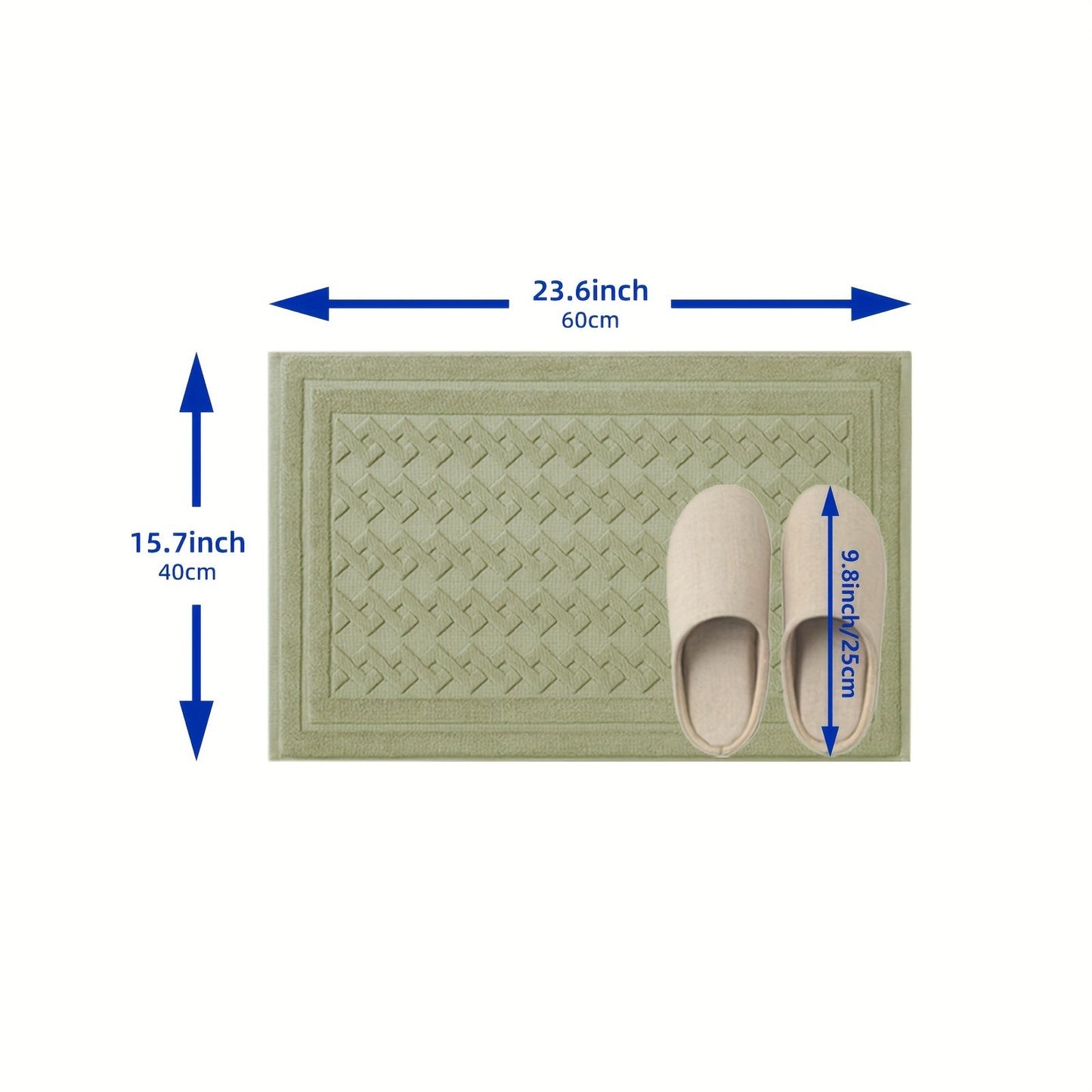 High-end 5-Star Hotel Quality Non-Slip Bath Mat - Absorbent, Machine Washable, Square Design with Striped/Solid Color Options, Low Pile for Home & Bathroom Safety, Luxury Bathroom Rug