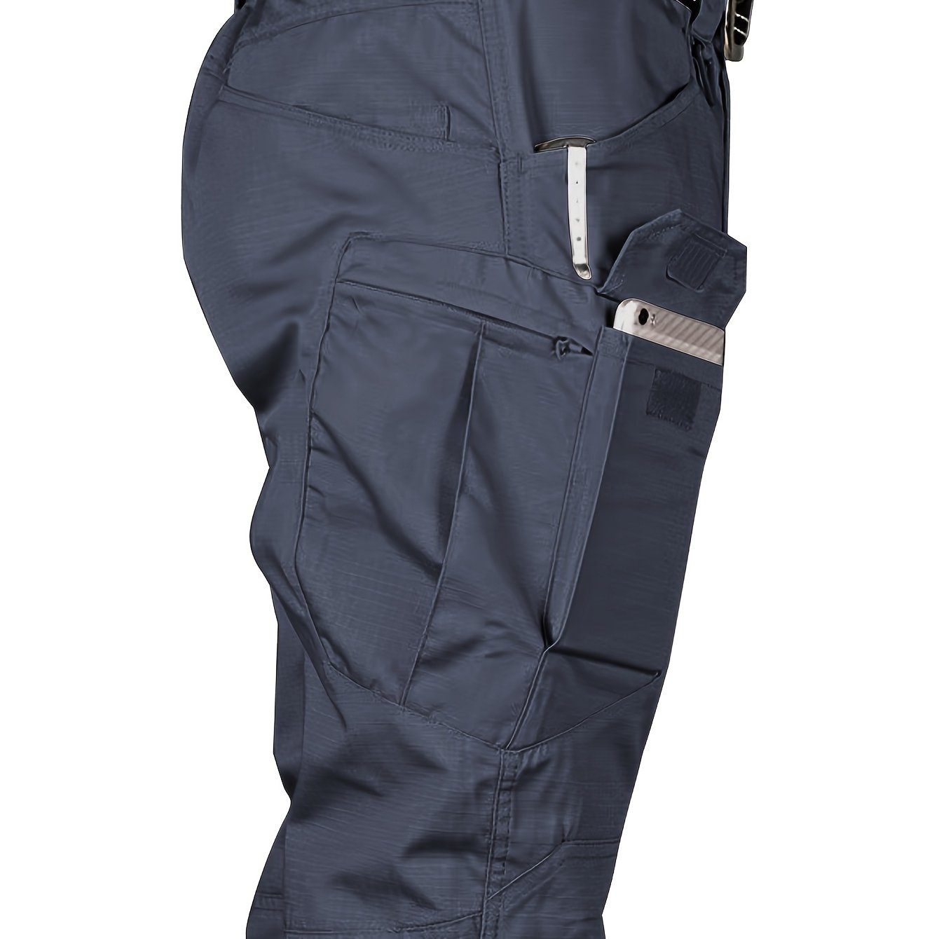 Men's tactical work pant with multiple pockets, water-resistant polyester fabric for construction work.