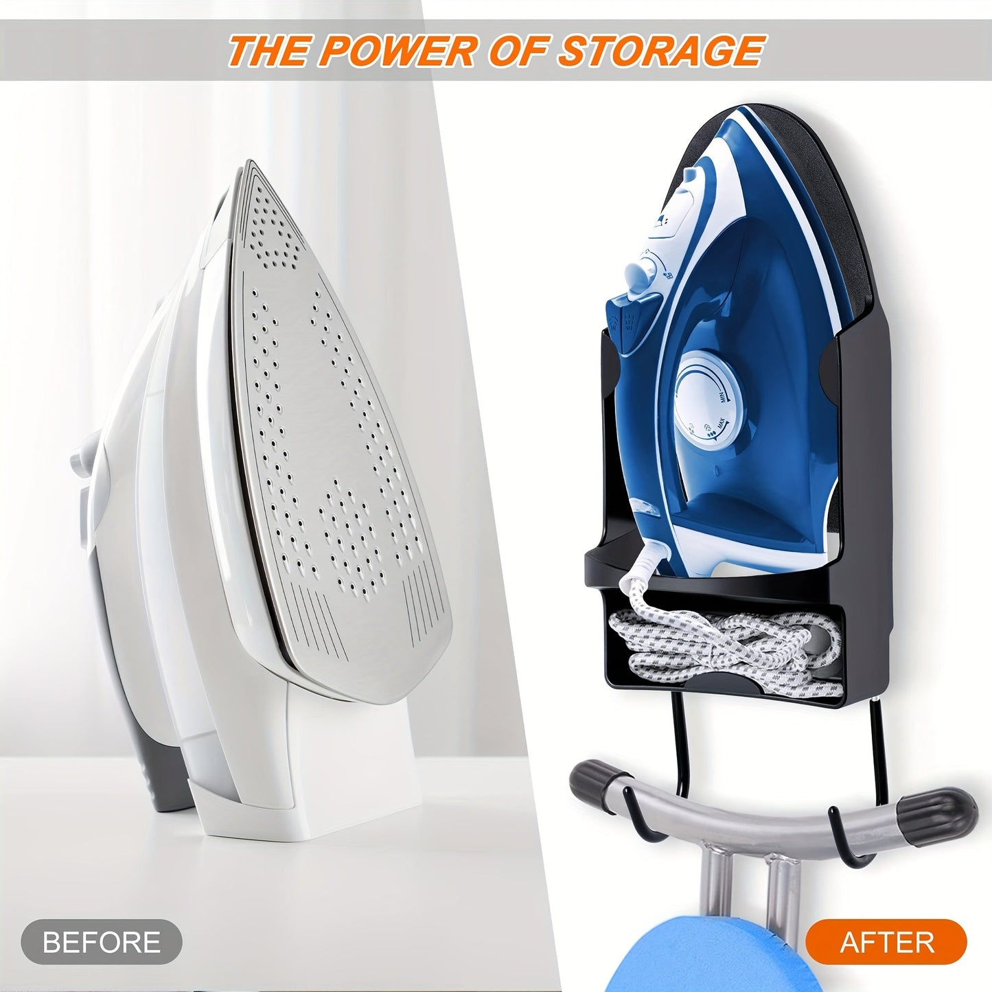 Azorteja Wall-Mounted Ironing Board Hanger - Resistant to Heat, Accommodates Ironing Boards Up to 5 Inches Wide.