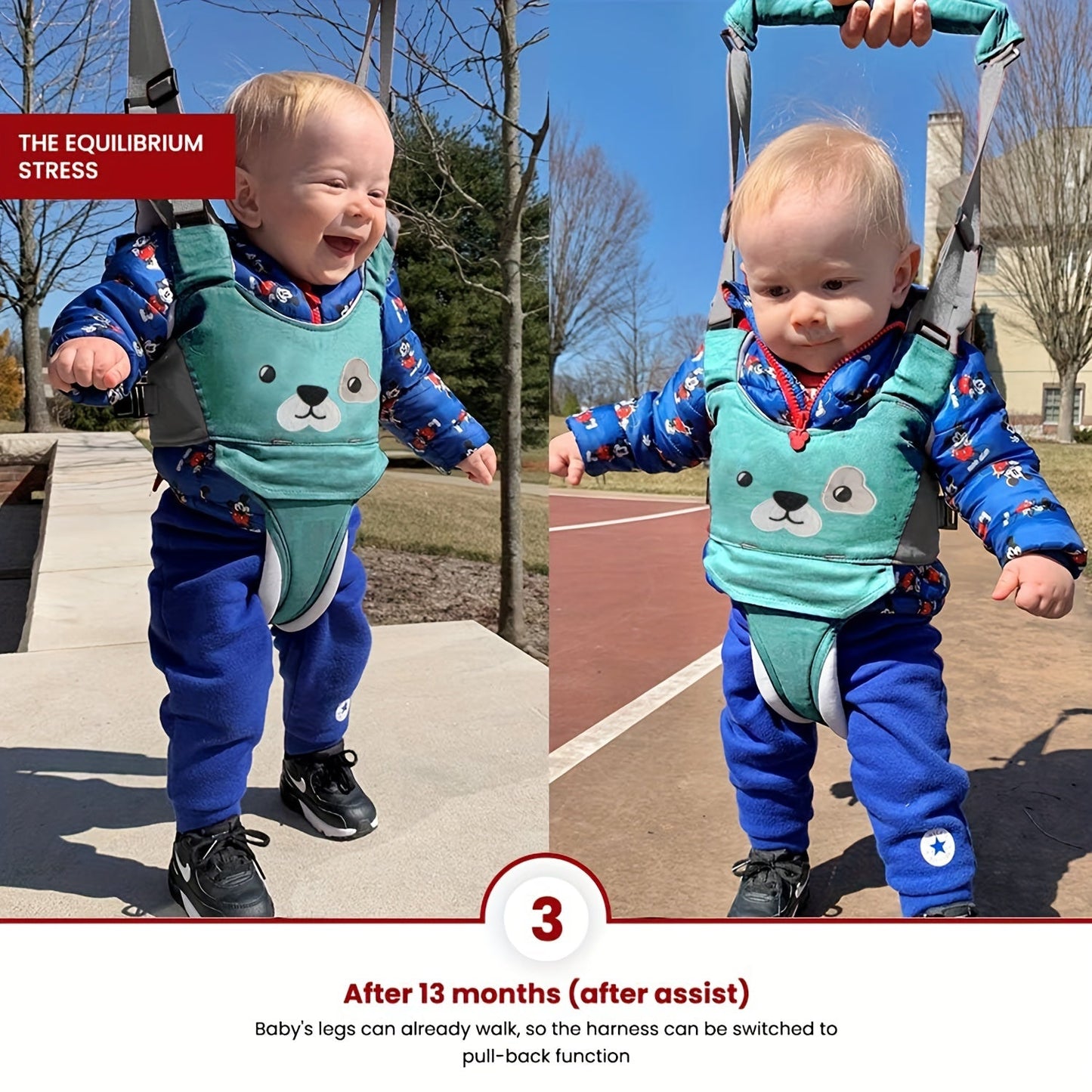 Get your little one on their feet with the Baby Walking Harness! This handheld baby walker belt provides safety and support as your toddler learns to walk. With a detachable crotch for easy use, this walking learning helper makes a great gift for baby's