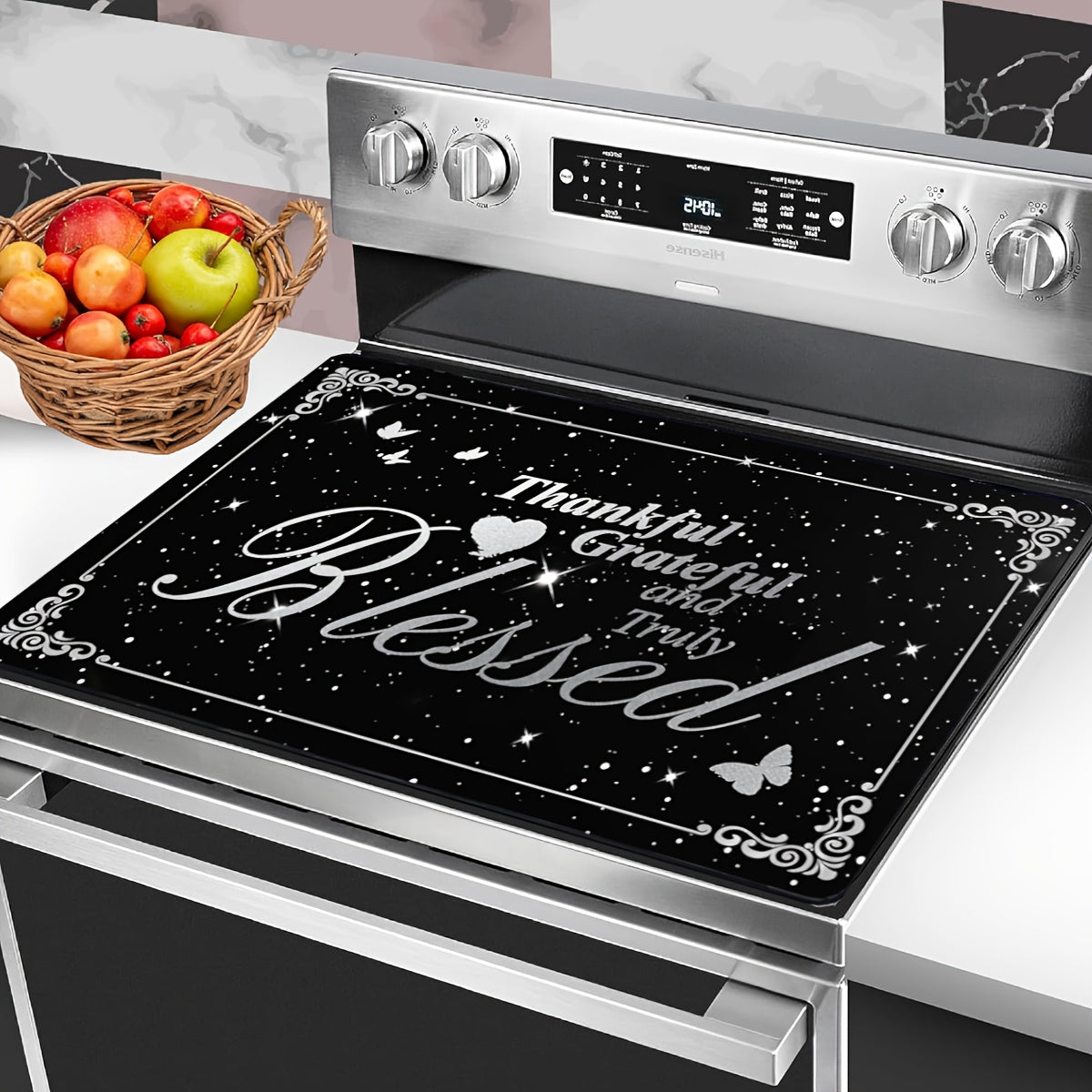 Extra Large 28.5x20.5" Anti-Slip Stove Top Cover - Protects Electric Glass Stoves, Prevents Scratches, Multi-Use Mat For Cooktops, Washers, Dryers. Heat Resistant, Dishwasher Safe, Expands Work Counter Space.