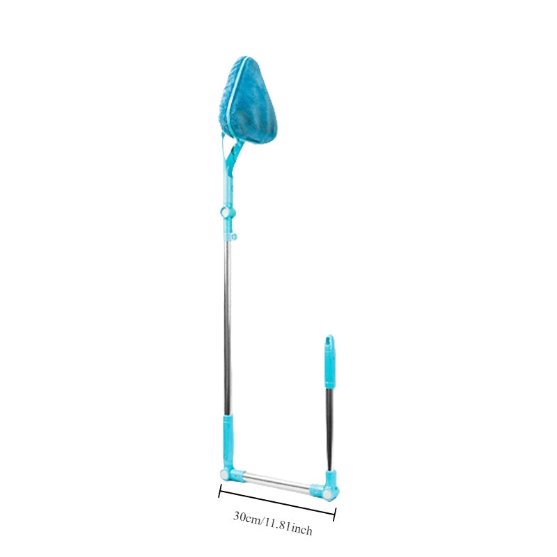 No electricity required for this Telescopic Long Handle Window Cleaner Tool Set. Includes U-Shaped High-Rise Glass Cleaning Kit made of Metal and Plastic with an Extendable Wand. Perfect for use in the Living Room, Bedroom, Kitchen, Bathroom, and on