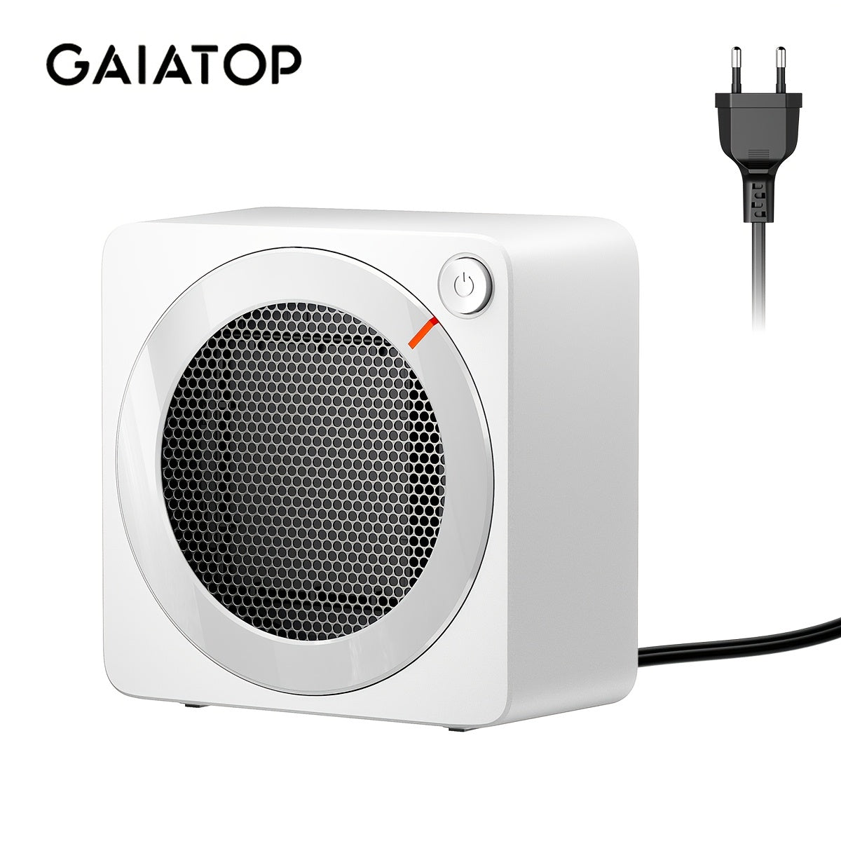 Introducing the GAIATOP Compact Electric Heater with 500W Ceramic Fast Heating, perfect for indoor use. This heater boasts overheating protection and a safety design that tilts at 45 degrees, ensuring safety and dependability in any setting, such as