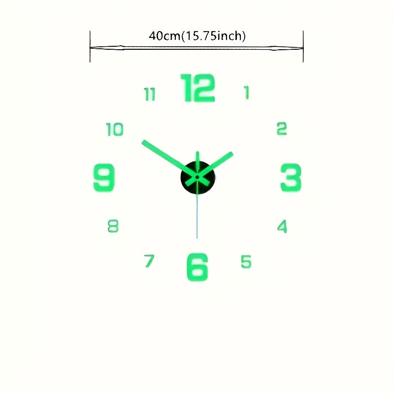 Nordic Style DIY Silent Wall Clock with Self-adhesive Decoration. Simple yet creative acrylic clock for living room or bedroom. Battery not included.