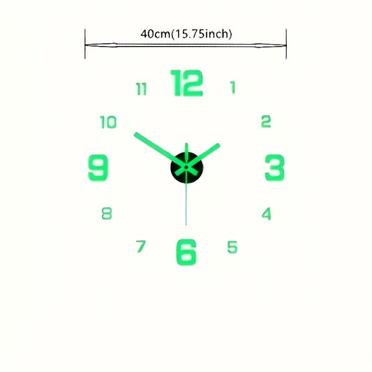 Nordic Style DIY Silent Wall Clock with Self-adhesive Decoration. Simple yet creative acrylic clock for living room or bedroom. Battery not included.