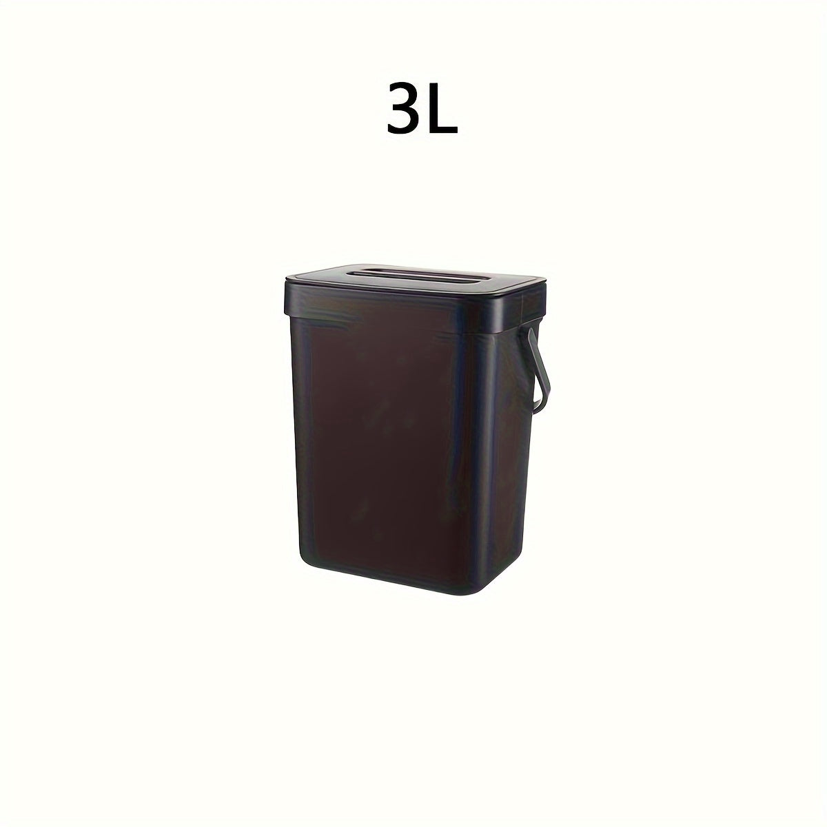 1-piece 12L Trash Can with Lid for kitchen compost, under sink garbage storage. Plastic bin for home and office accessories, storage, and decor.