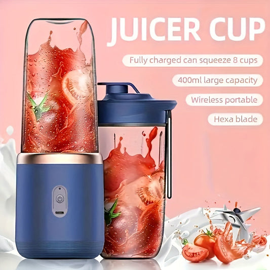 Portable Rechargeable Juicer Cup - Compact and versatile mini juice blender, perfect for use at home or on the go. Essential kitchen supply.