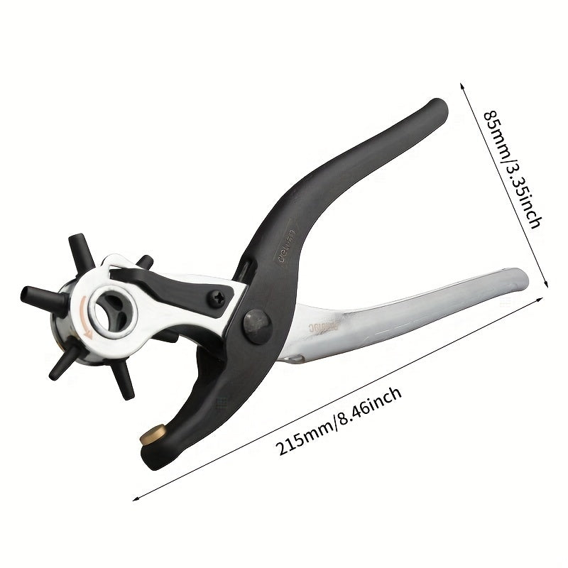 High-quality Faux Leather Hole Punch Tool with many sizes - Perfect for Belts, 2-4.5mm Diameters.