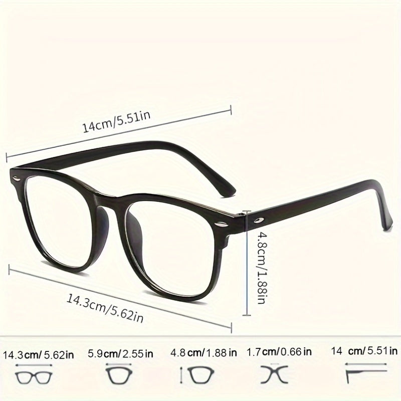 PC Clear Lens Full Rim Oval Frame TR Glasses for Men and Women, Anti-Blue Light, Fashionable and suitable for Daily Use, Office, Gaming, and Reading.