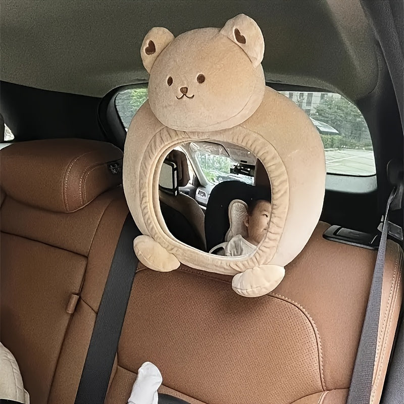 Adorable Bear Car Mirror, Child Safety Seat Mirror, Charming Cartoon Rearview Mirror