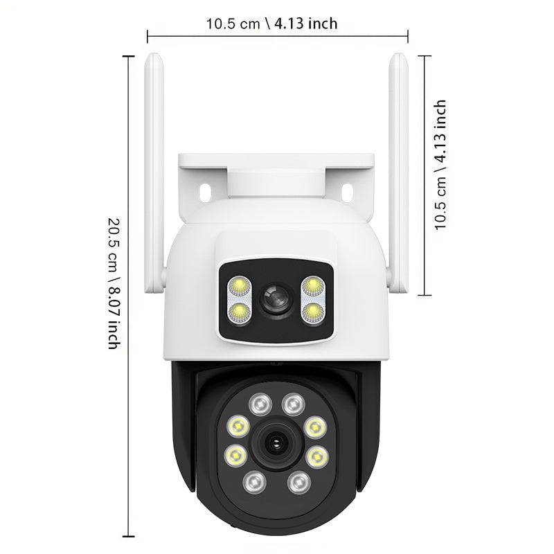 Introducing the ZHXINSD 1pc Wireless Security Camera with Dual Lens Technology. This camera features 2-way audio, a Pan/Tilt 360° View, Color Night Vision, Smartphone Compatibility, USB power supply, 2.4/5G WiFi connectivity, Cloud Storage Option, and is