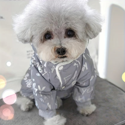 Night Reflective Grey Pet Clothes for Cats and Dogs, Suitable for Autumn and Winter.