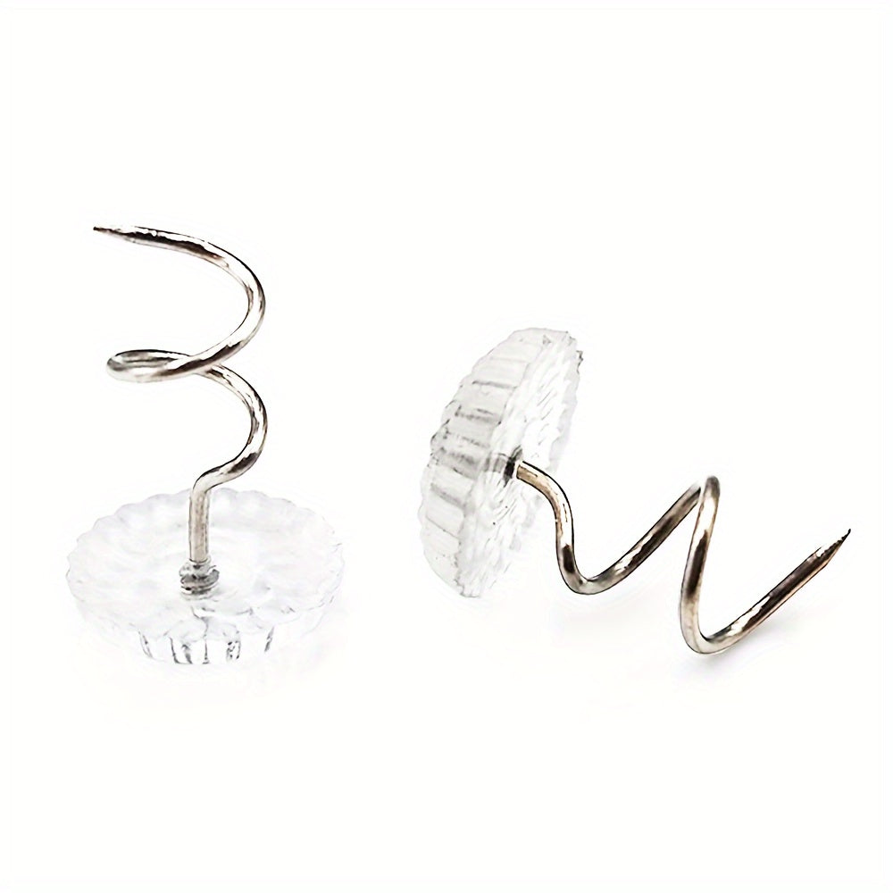 Spiral Fasteners for Bed Skirt - Transparent - Dimensions: 1.5cm x 1cm - Ideal for Securing Bed Skirts.