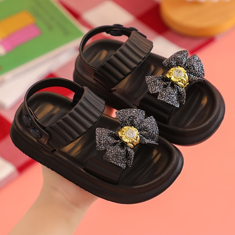 Stylish bowknot sandals for girls, perfect for indoor and outdoor wear.