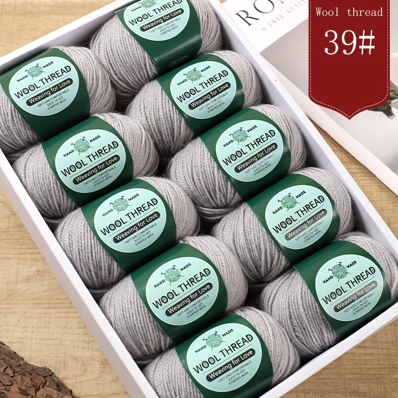 10 pieces of Australian yarn, each pack weighing approximately 500g with 10 balls. It has a moderate thickness, is easy to knit, soft, and warm. Ideal for crocheting sweaters, coats, vests