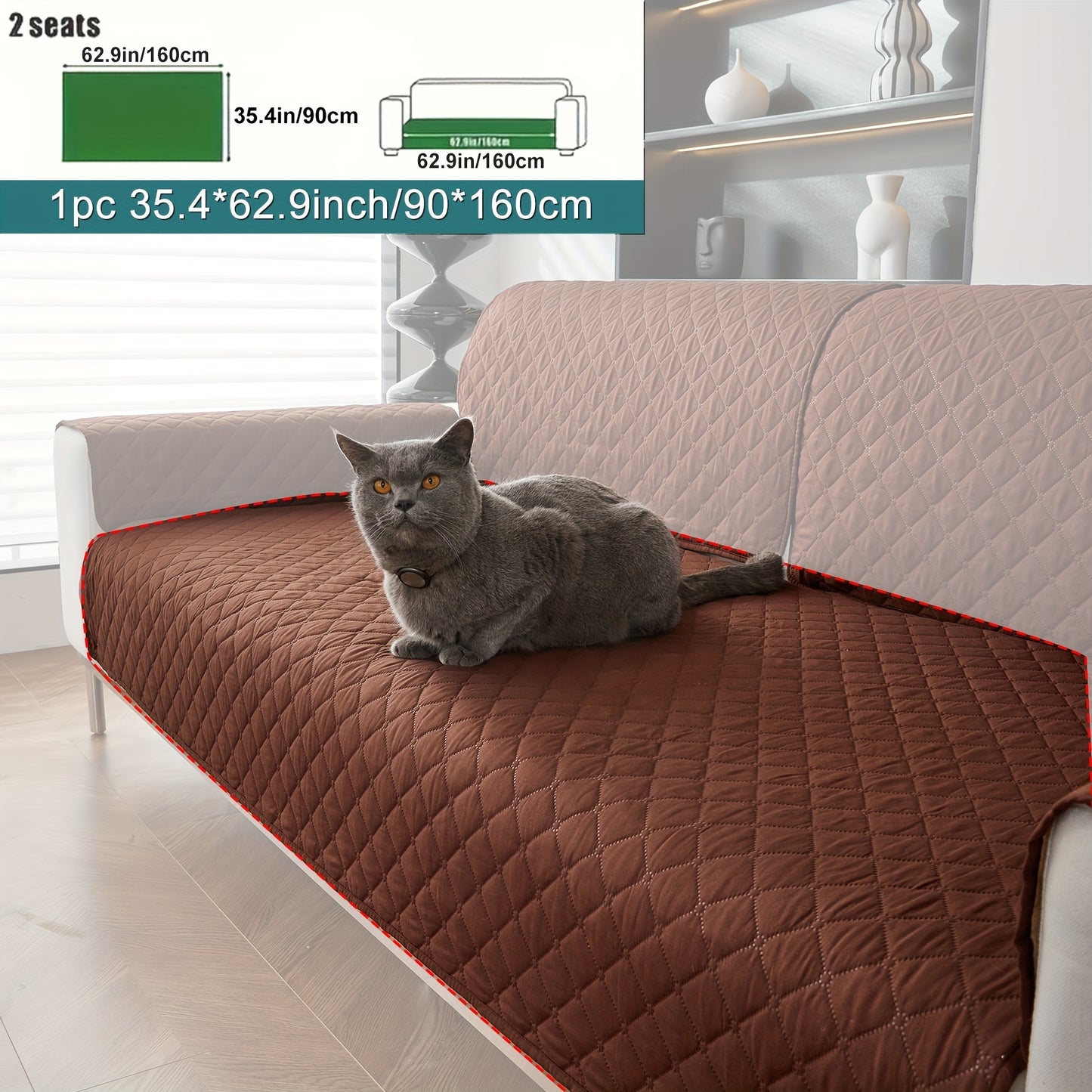 Anti-slip sofa cushion protective pad suitable for all types of sofas, machine washable.