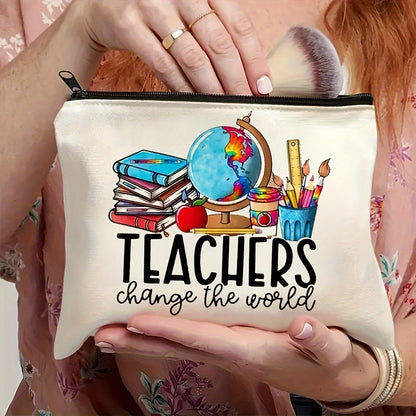 Durable polyester makeup bag, great for gifts or personal use, scent-free and non-waterproof. Ideal for teachers for retirement, birthday, graduation, or Teacher's Day.