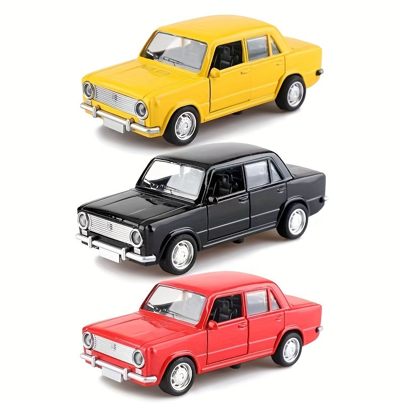 1:36 Scale Yellow Alloy Die-Cast Car Model with Double Opening Doors, Chrome Accents - Manual Operation, Ideal Toy Display Piece for Boys, Cute Car Accessories