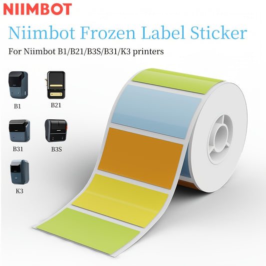 NIIMBOT Frozen Label Sticker Roll is waterproof, oil-proof, and low temperature resistant up to -18°C. It is easy to peel with no residue, made from long-lasting thermal paper for