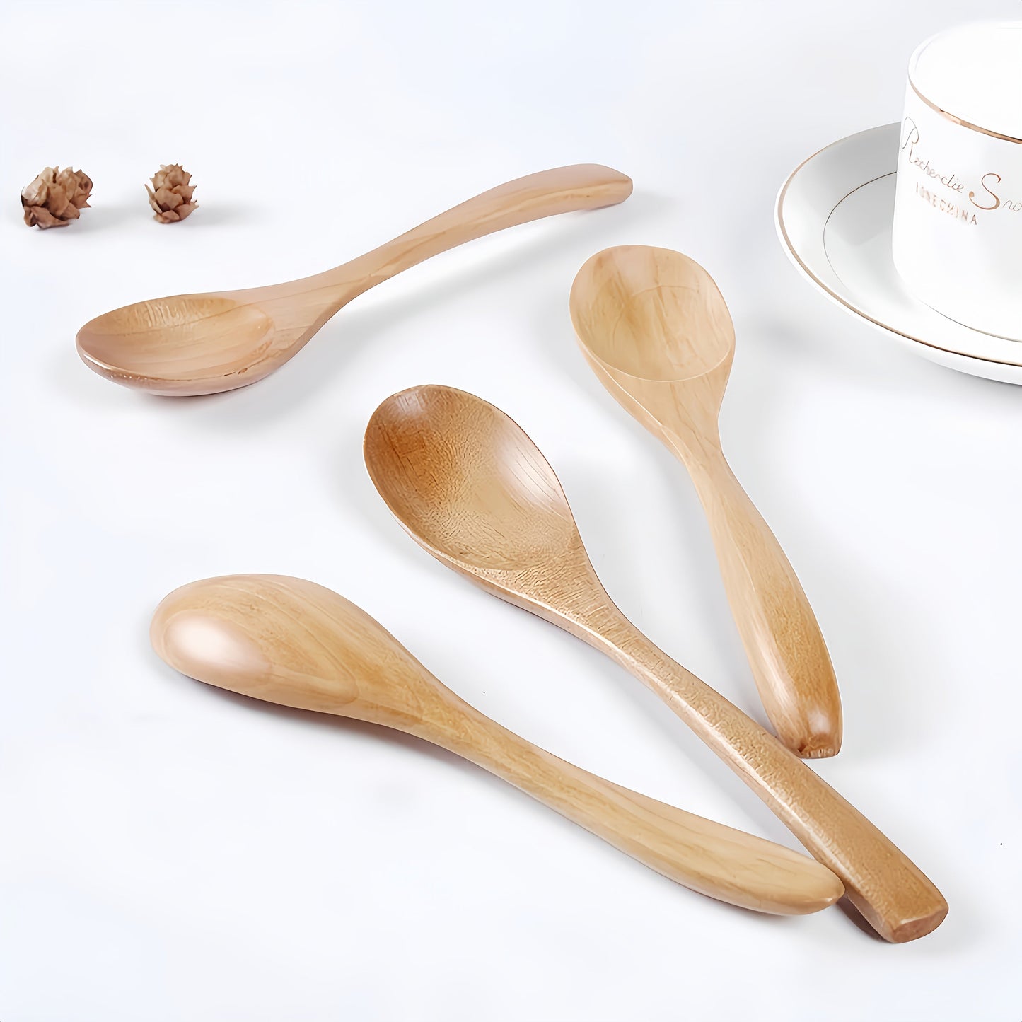 Artisan-made Wooden Spoon, Versatile Utensil for Mixing, Coffee, Honey, Desserts, and Seasonings in Home, Hotel, and Restaurant Settings