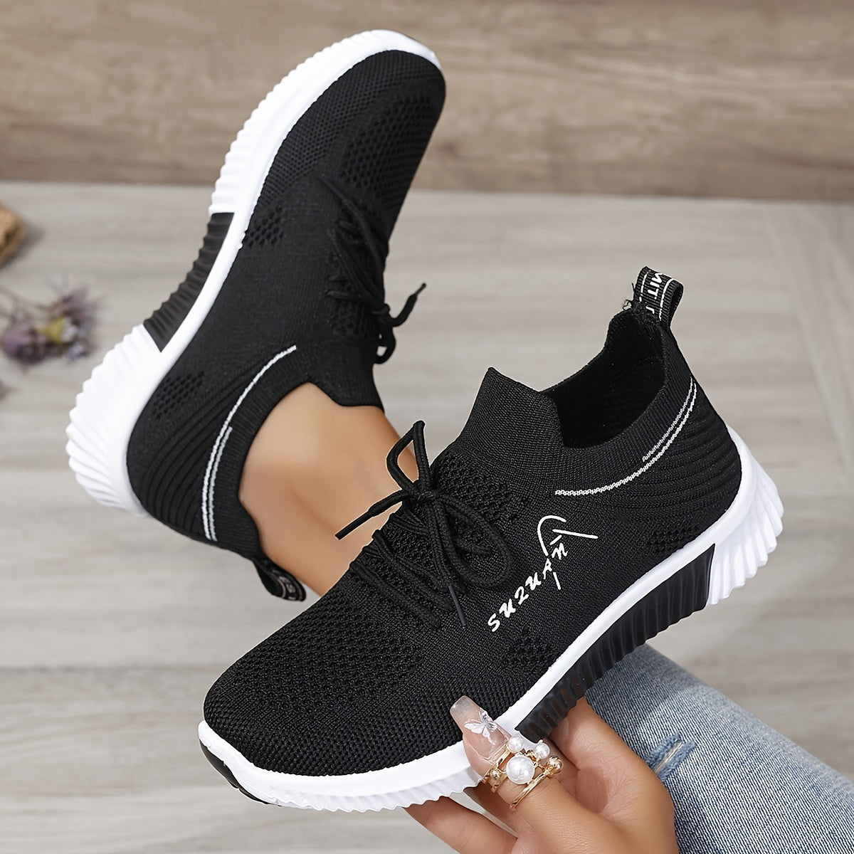 Women's lightweight knitted sneakers for running and walking, perfect for outdoor sports.