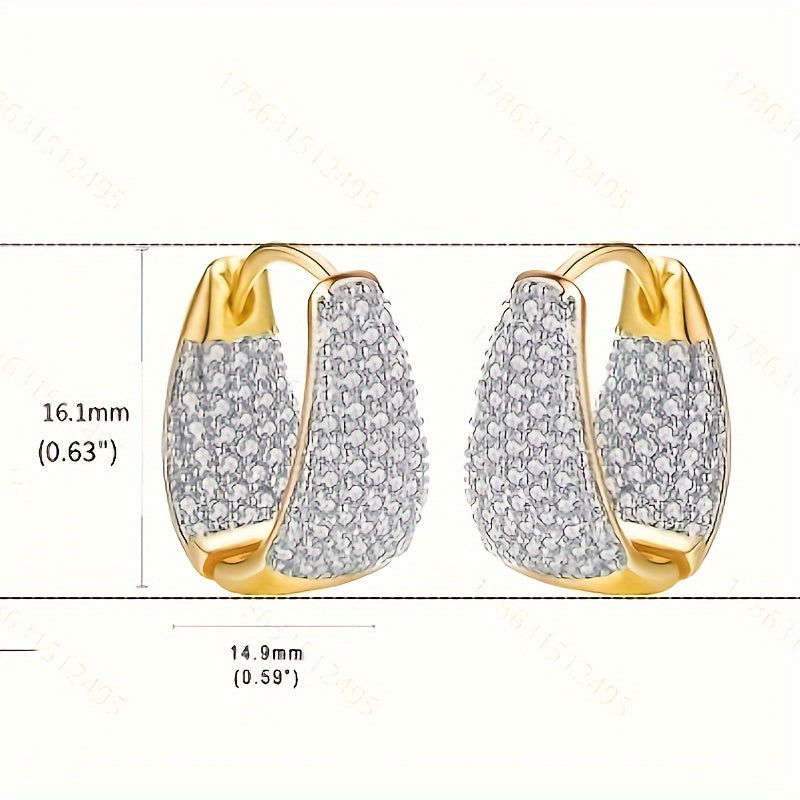 Stylish and versatile earrings adorned with sparkling zirconia, ideal for giving as a gift to friends or loved ones during the holiday season.