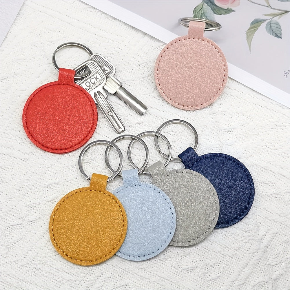 Craft your own leather keychains with this DIY kit containing 15/20 pieces. The round keychains are suitable for both men and women and come with PU leather blanks, key rings, and laser-engraved designs. Perfect for creating personalized holiday gifts or