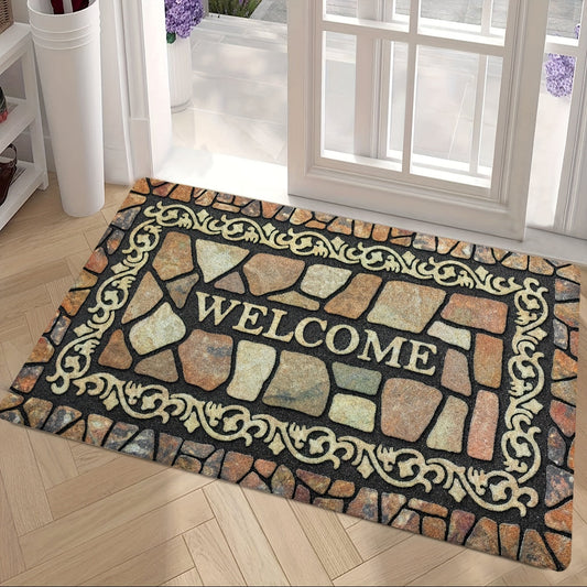 Highly durable doormat, can be machine washed, with anti-skid backing for safety and easy maintenance. Perfect for high traffic areas indoors and outdoors in home or room décor.