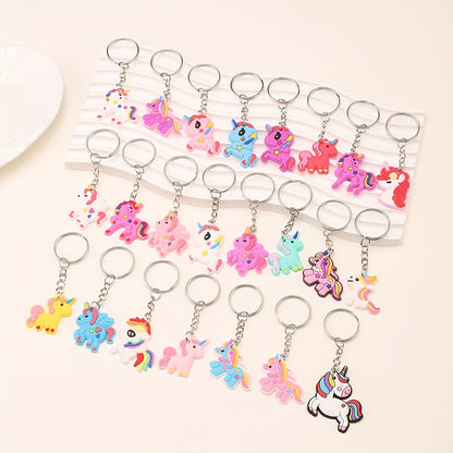 Set of 26 PVC Unicorn Series Keychains for Men, Stylish and Adorable Jewelry Accessories, Perfect Small Gift for Anniversary