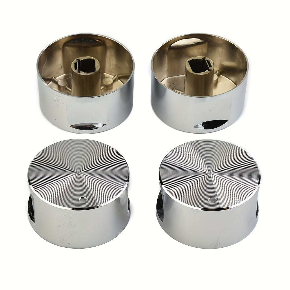 Upgrade Your Kitchen with a Zinc Alloy Round Knob Gas Stove Handle - Sleek Metallic Finish and Stove Top Protectors Included!