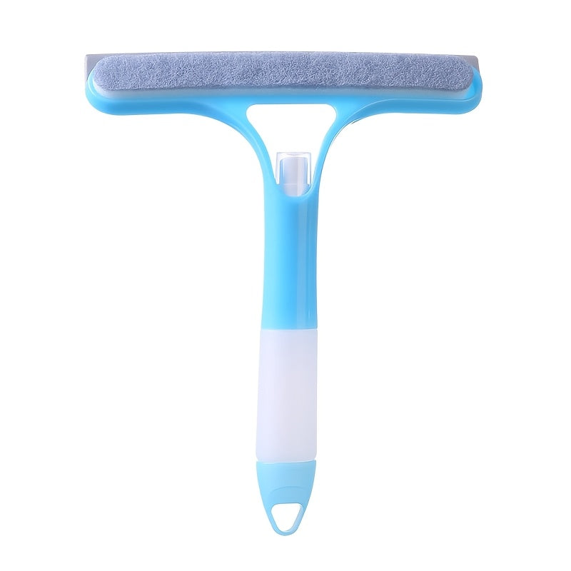 Multi-functional glass cleaning tool with sprinkler and mirror/window scraper, made of polypropylene plastic. Ideal for various areas in the home.