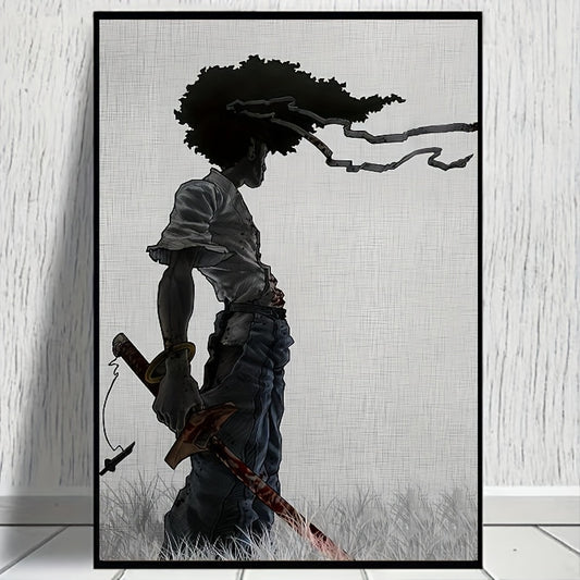 African Samurai Anime Poster for Room Decor without Frame