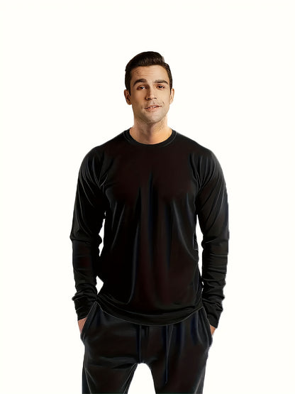 5-Pack Erkaklar uchun Atletik Uzoq Yengli Crew Neck Ko'ylaklar Qizil, Harbiy Yashil, Ko'k, Qora va Kulrang ranglarda. Tez quriydigan Polyester To'qima Matodan tayyorlangan, Yugurish, Mashg'ulot va Ovqatlanish uchun. Oddiy Fit