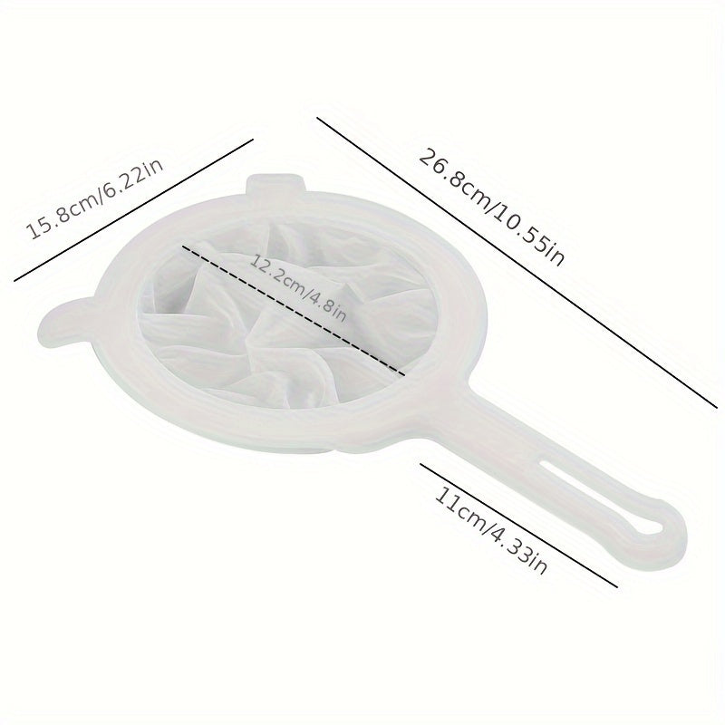 [Best Seller] 1pc Nylon Food Filter Spoon with 300 Mesh Holes, Double Ear Suspended Strainer for Straining Soy Milk, Coffee, Juice, and Milk Supplements