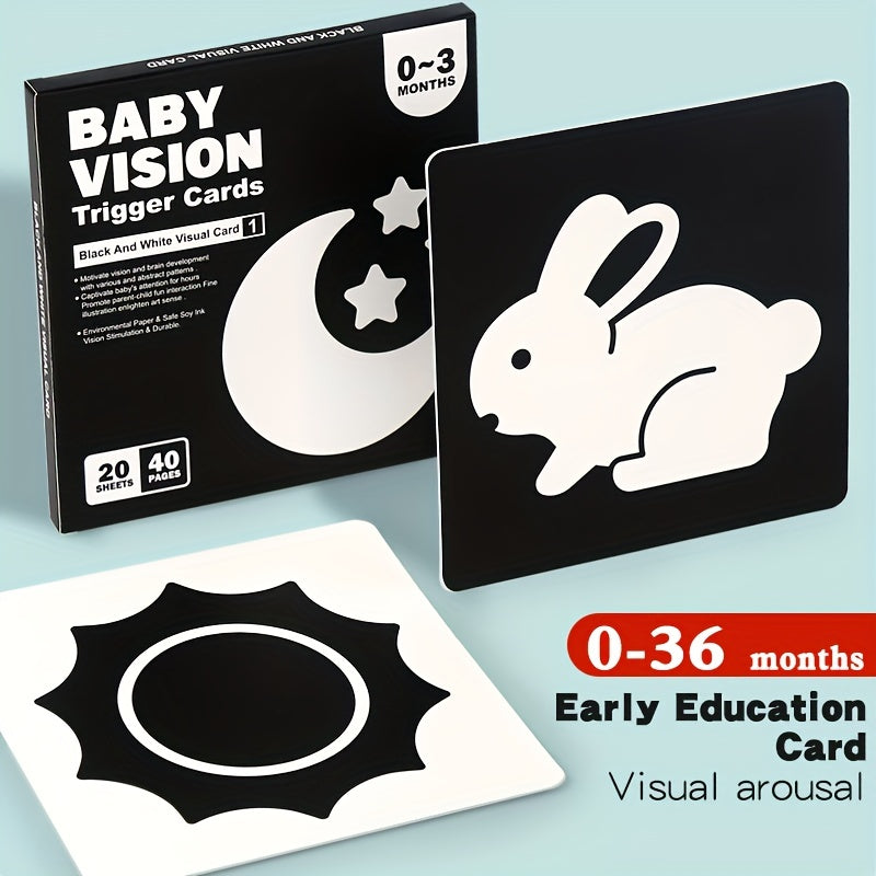 Experience the joy of seeing your children's eyes light up with our black and white flash cards - the ideal toy for early childhood education. Perfect for children aged 0-3, these flash cards make a wonderful gift for Halloween or Christmas.