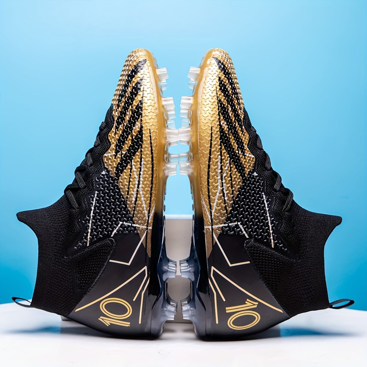 Stylish High Top Soccer Cleats with Spikes, Breathable and Non-slip for Professional Training and Competition