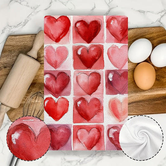 This set includes 2 ultra-soft kitchen towels with a Valentine's Day Tic-Tac-Toe design. These highly absorbent dish and hand towels are ideal for holiday decor, easy to clean in the washing machine, and measure 40.64X60.96 cm.