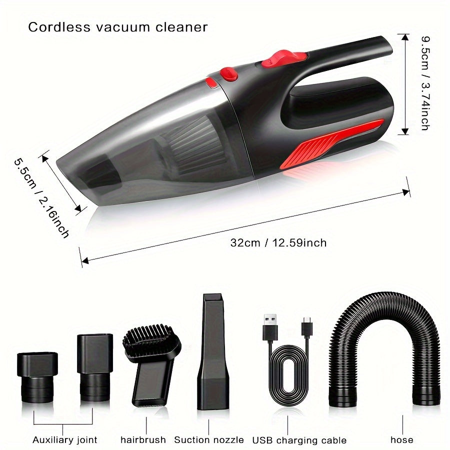 7-piece set of high-power cordless vacuum cleaners for home and car cleaning, with strong suction for multiple uses.