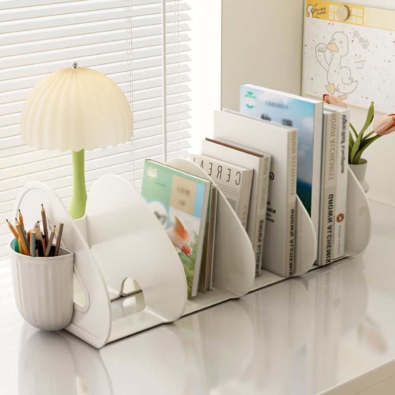 1 piece Heart Leaf Bookshelf, detachable and mobile, with large opening for easy access, made of plastic for home office storage.