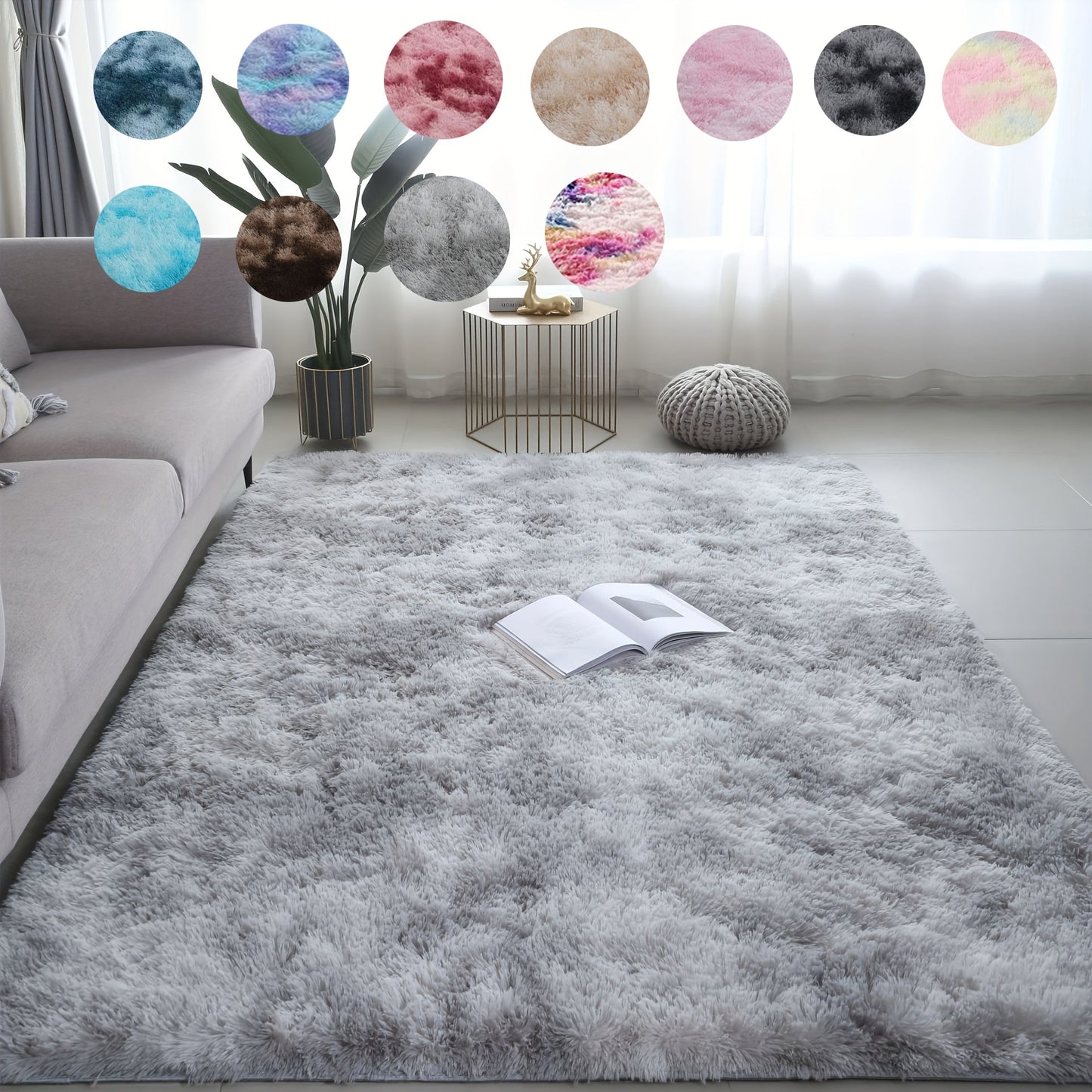 Soft and fluffy area rug, perfect for adding luxury to your bedroom and home decor. Non-slip and machine washable for easy maintenance.