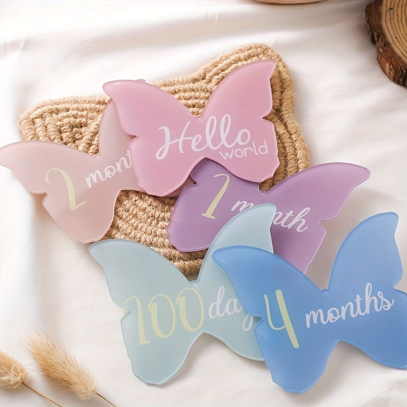 Charming Milestone Cards Set in Acrylic - Perfect for Capturing Monthly Growth and Announcement Photos, Creating a Pregnancy Keepsake Collection, Includes Growth Disc