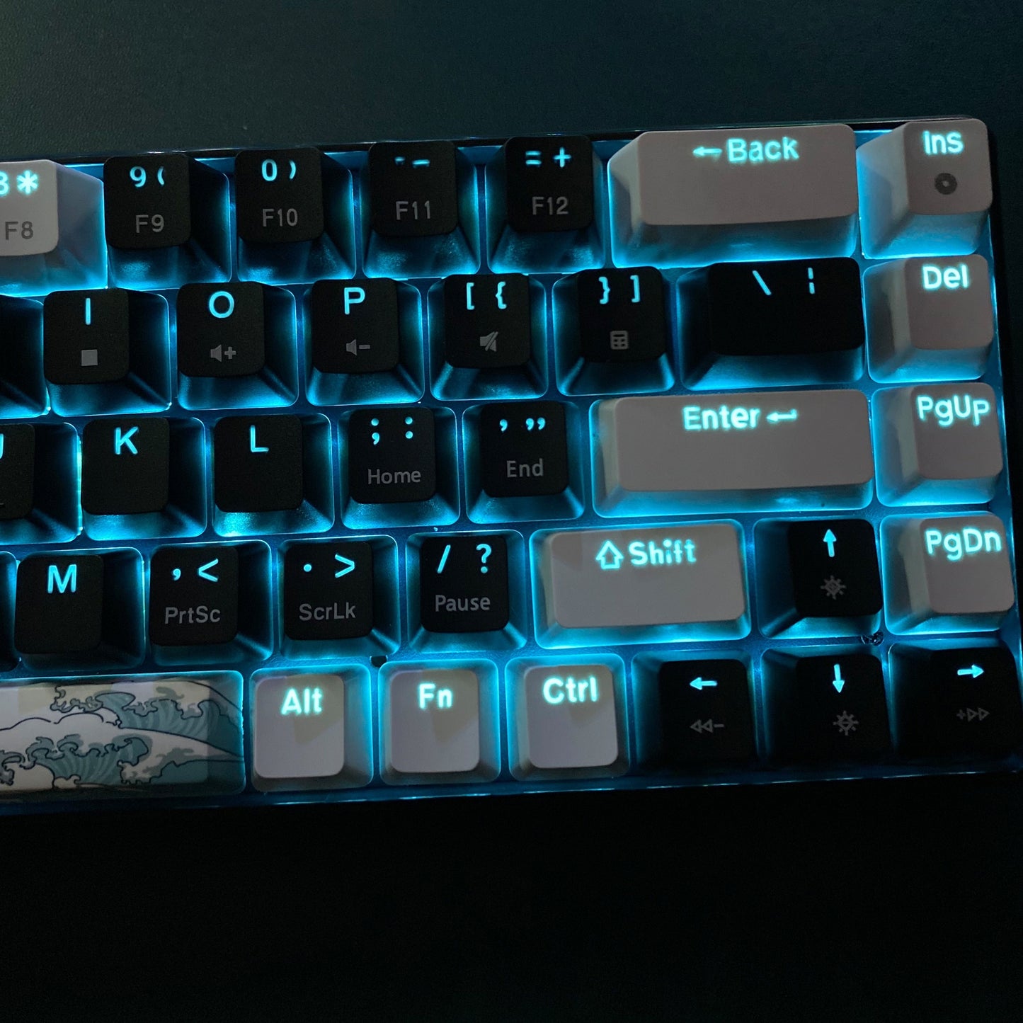 Compact 60% mechanical gaming keyboard with ice blue LED backlit and 68 keys. Features blue switch for Windows laptop and PC. Perfect gift for birthdays, Easter, President's Day, for boys