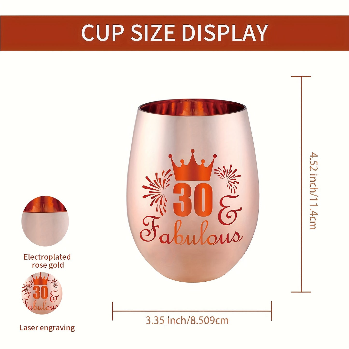 Stylish Glass Birthday Cup for Women - Ideal for 30th-70th birthdays - Durable and Reusable, Great for Home.