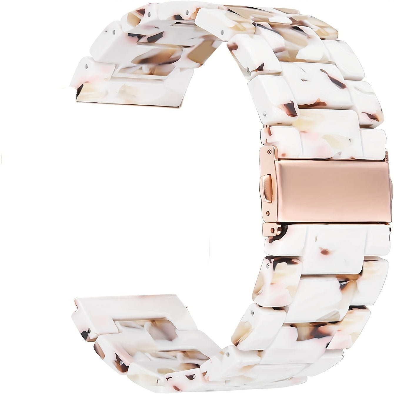 Chic Ivory White Resin Band for iWatch - Fits 38mm to 49mm Sizes, Compatible with Ultra & Series Models - Sleek, Comfortable Design with Butterfly Clasp, Lightweight and Gentle on Skin