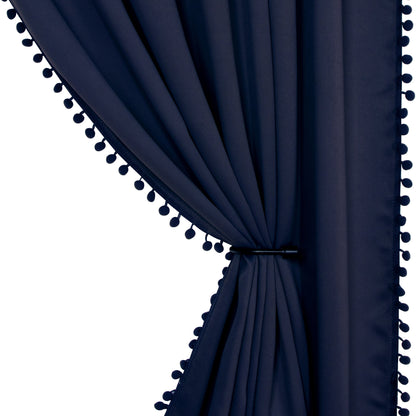 1 thermal insulated blackout curtain panel suitable for study, living room, and kitchen. This decorative curtain features a rod/pole pocket design for added privacy and energy efficiency.