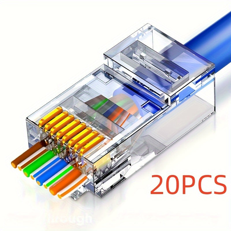 CAT6 RJ45 connectors are perforated crystal heads for unshielded network lines.