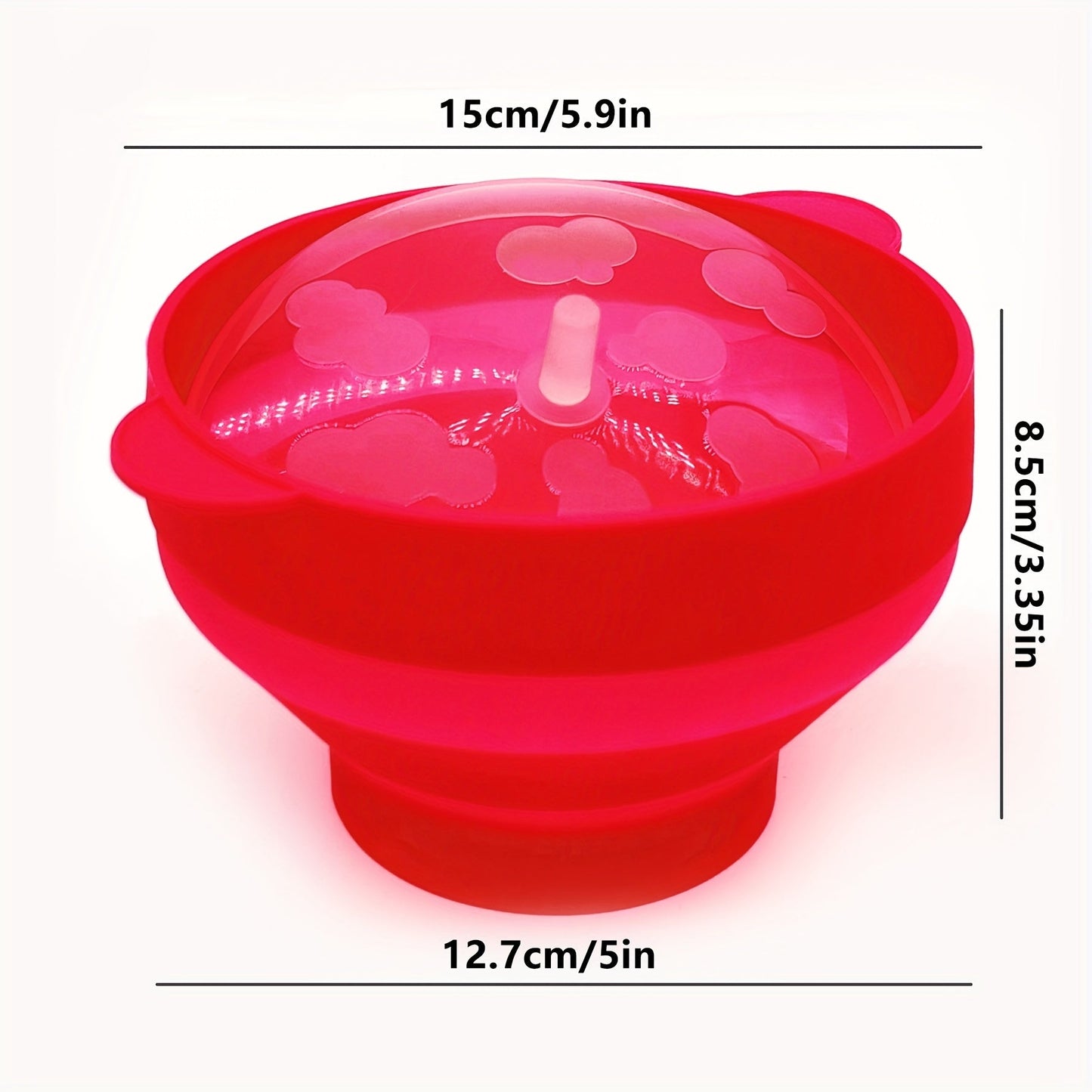 1-Piece BPA-Free Small Size Microwave Popcorn Bucket with Foldable Bowl, Ideal for One Person, Perfect for Kitchen & Dining