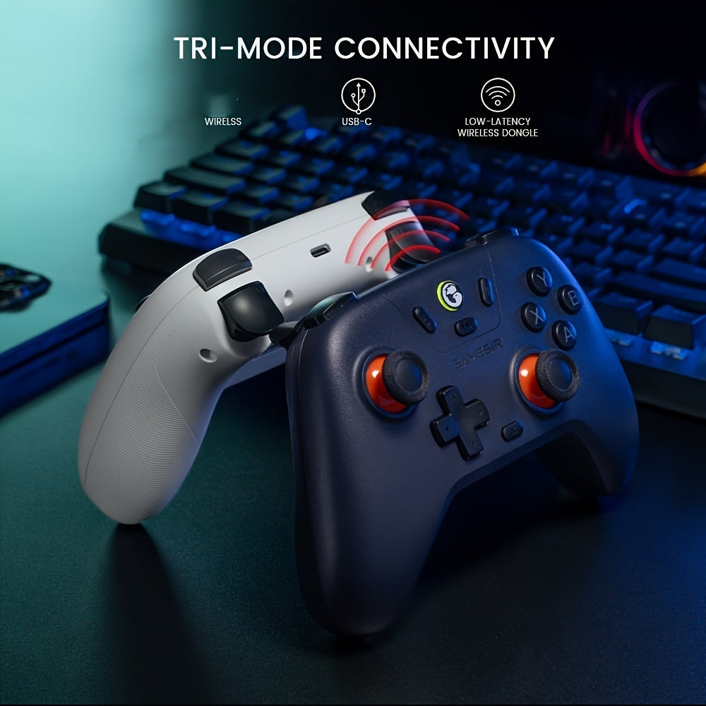 GameSir Nova Lite Wireless Gaming Controller with ergonomic design, compatible with Switch, Android, iOS, PC & Steam games. Features turbo function and hall effect sticks.