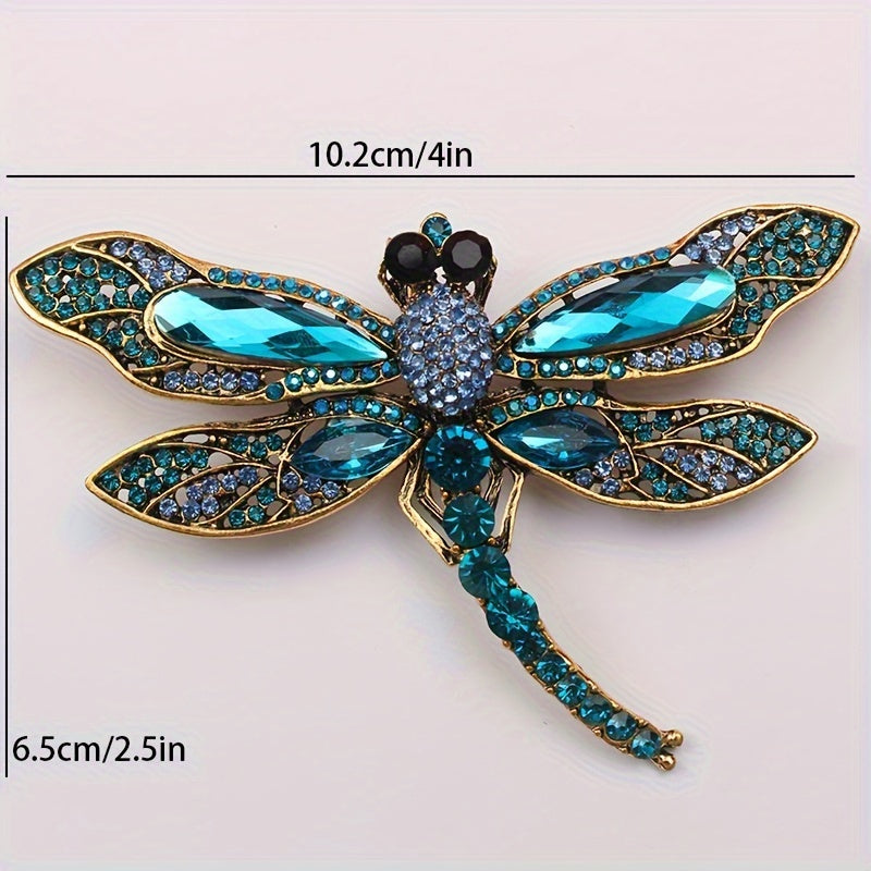 Chic Dragonfly Brooch Embellished with Shimmering Rhinestones - Stylish Animal Pin to Elevate Your Accessories Collection