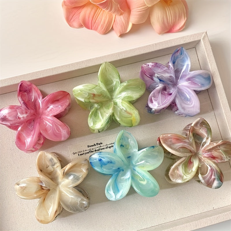 Fashion Women's Tie-Dye Hair Clips - Beach Vacation Hair Accessories - Large Hair Claw Hairpin - Ideal for Women, Girls, and Photo Props.